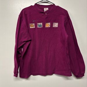 Vintage Disney Winnie The Pooh Maroon Purple Cotton Pullover Sweatshirt Size S
